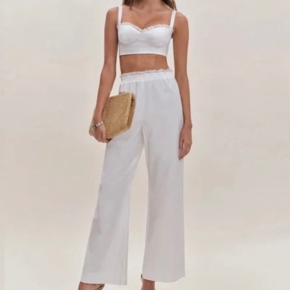 Reformation Pippa Two Piece In Bright White brand new without tag no flaws.